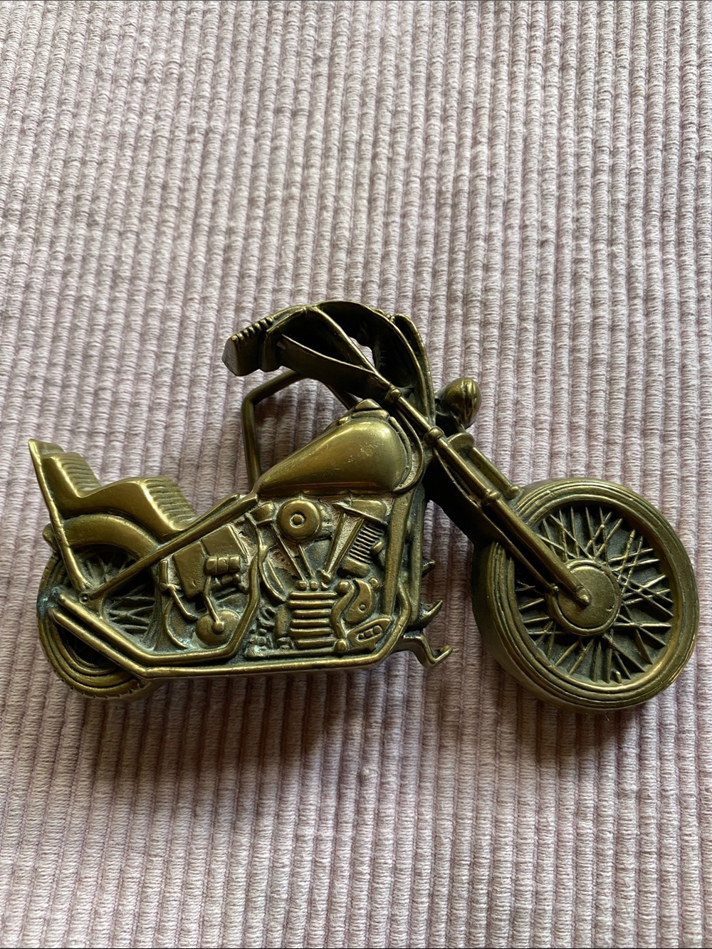 Vintage Brass Harley Belt Buckle For a Snap-On Leather Belt